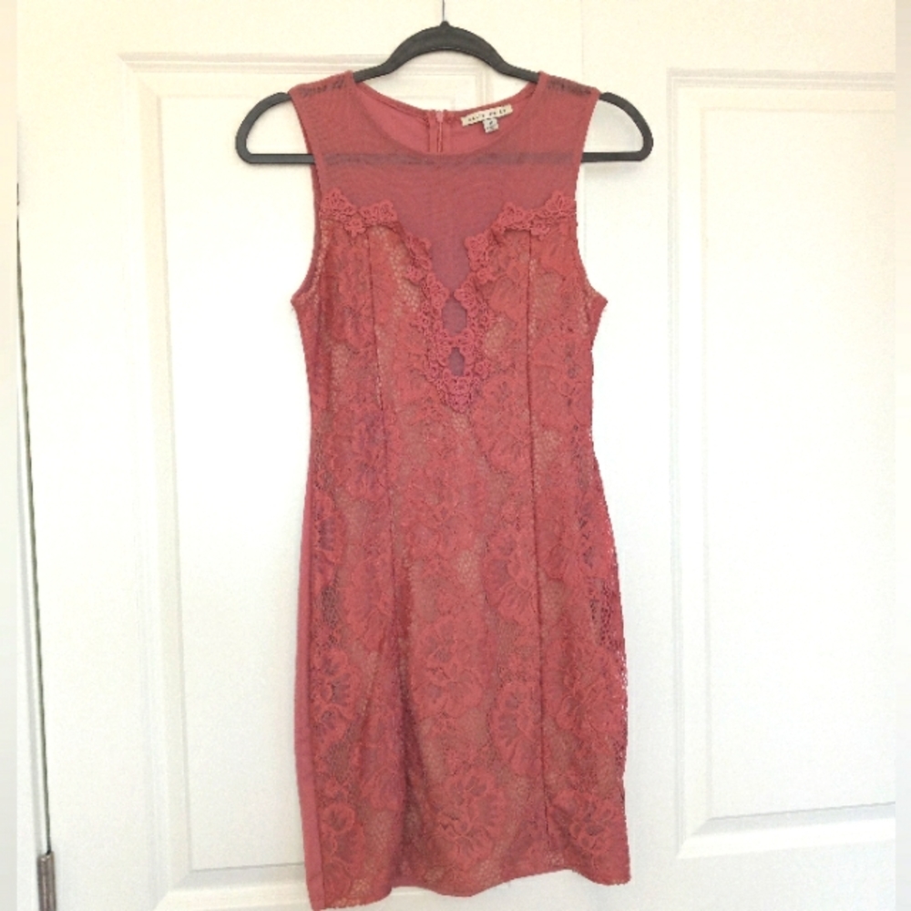 Haute Mode Lace Overlay Dress